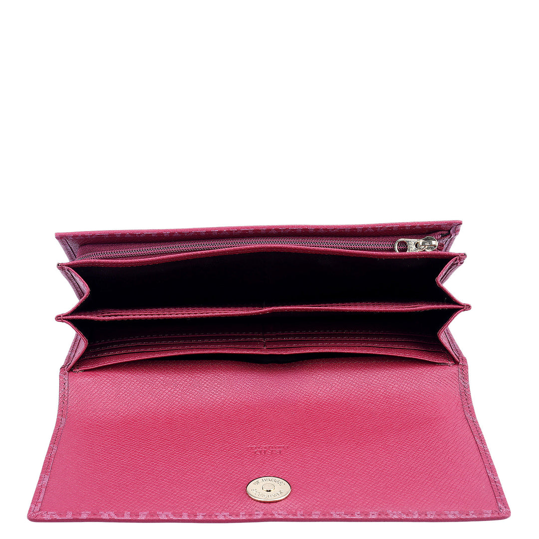 Monogram Leather Ladies Wallet - Plumberry