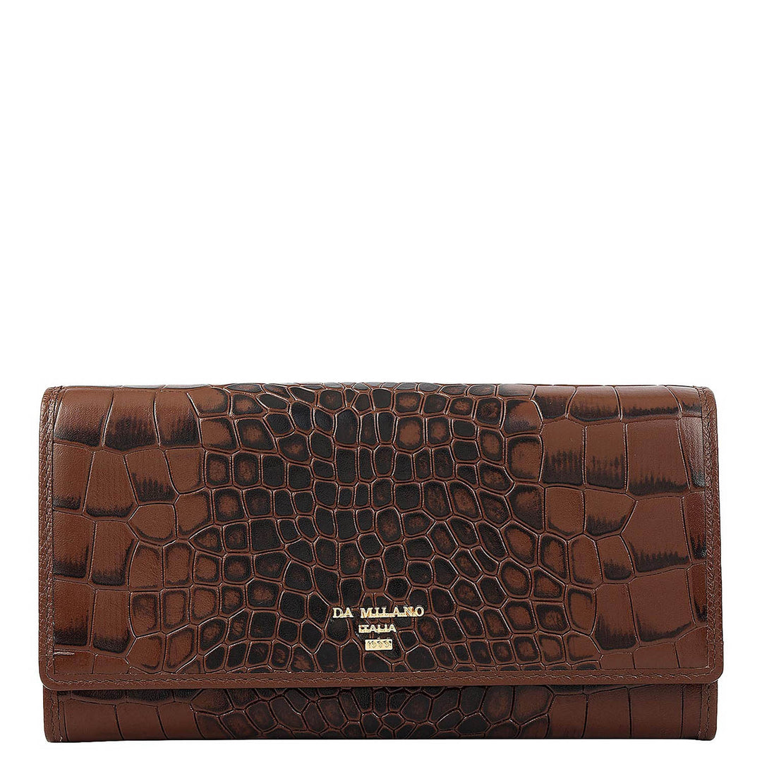 Croco Leather Ladies Wallet - Date