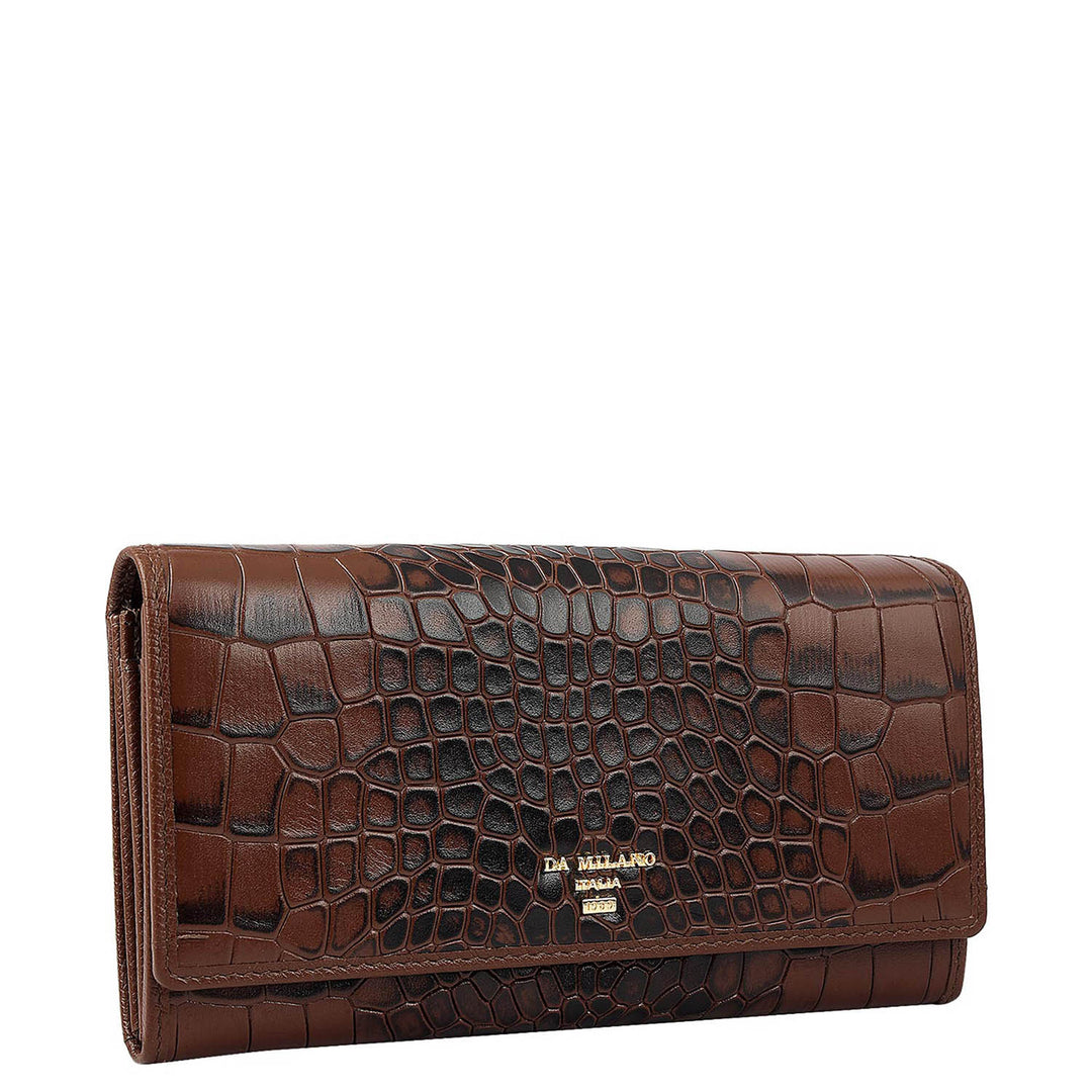 Croco Leather Ladies Wallet - Date
