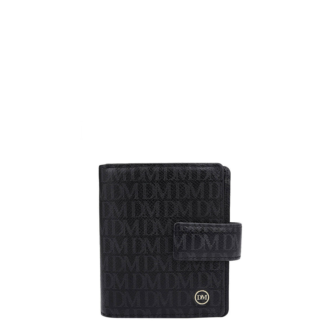 Monogram Leather Ladies Wallet - Black