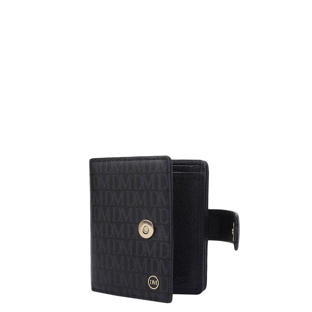 Monogram Leather Ladies Wallet - Black