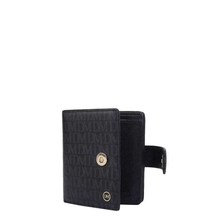 Monogram Leather Ladies Wallet - Black