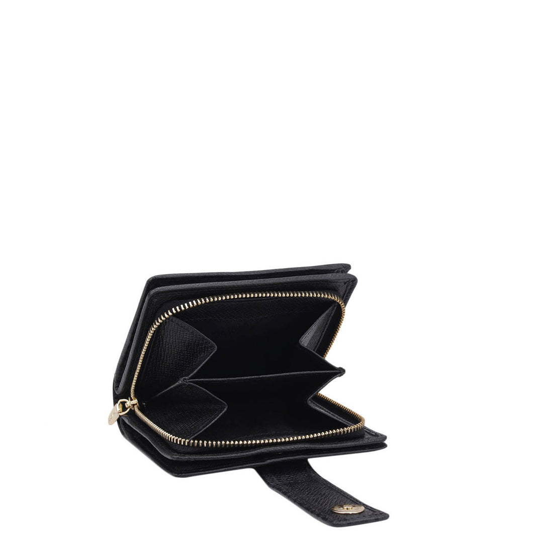 Monogram Leather Ladies Wallet - Black