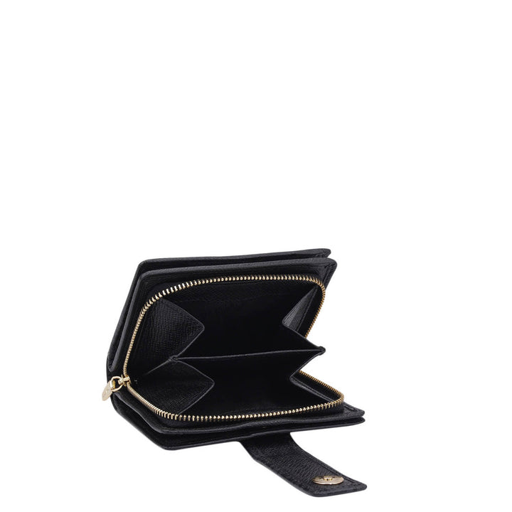 Monogram Leather Ladies Wallet - Black
