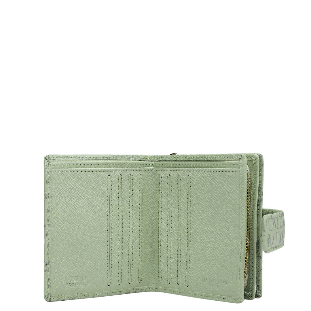 Monogram Leather Ladies Wallet - Mint