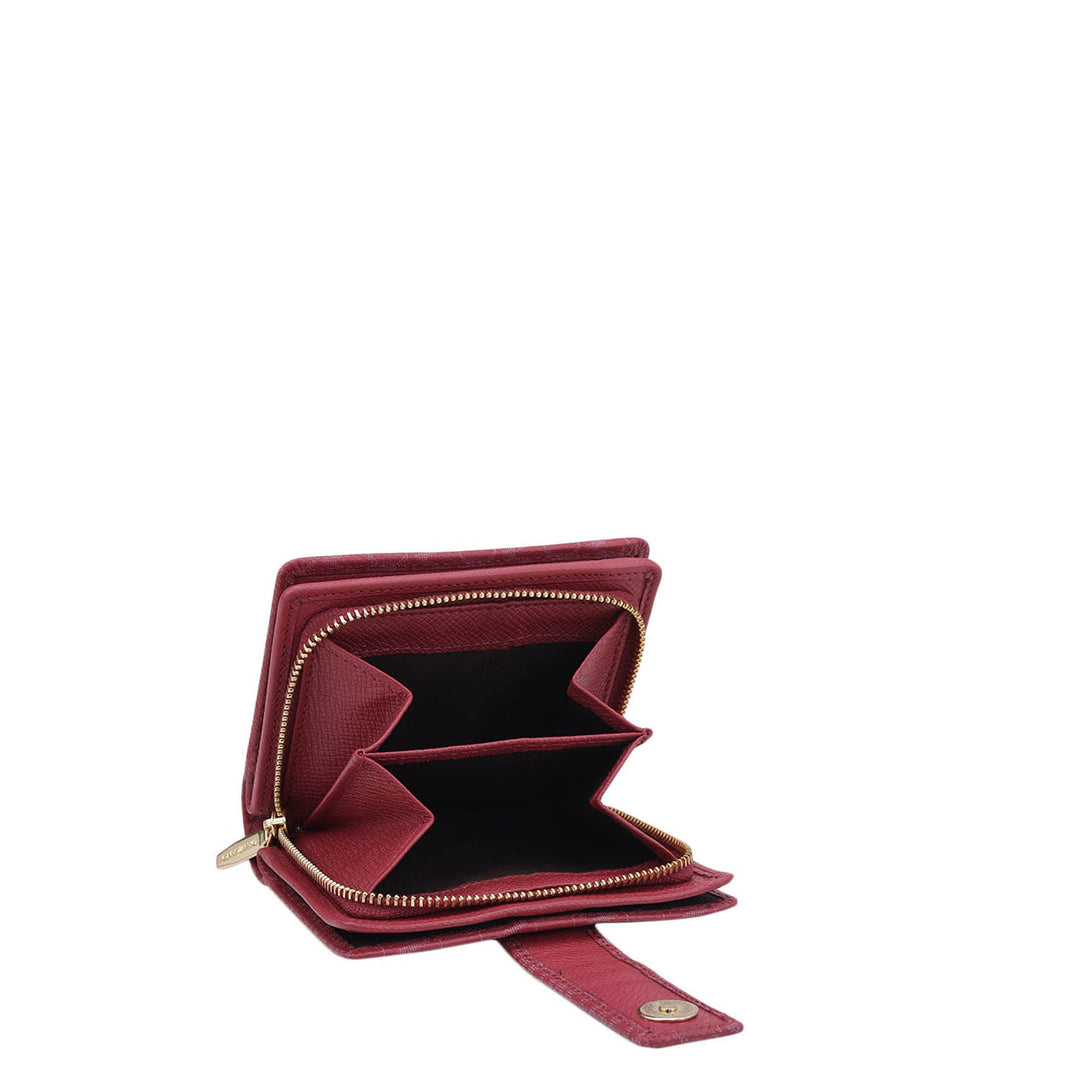 Monogram Leather Ladies Wallet - Plumberry