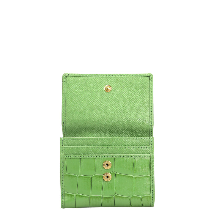 Croco Leather Ladies Wallet - Kiwi