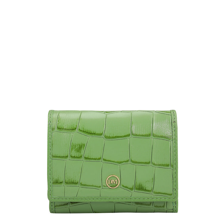 Croco Leather Ladies Wallet - Kiwi