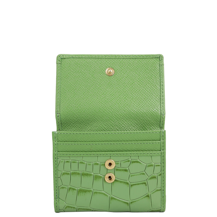 Croco Leather Ladies Wallet - Kiwi
