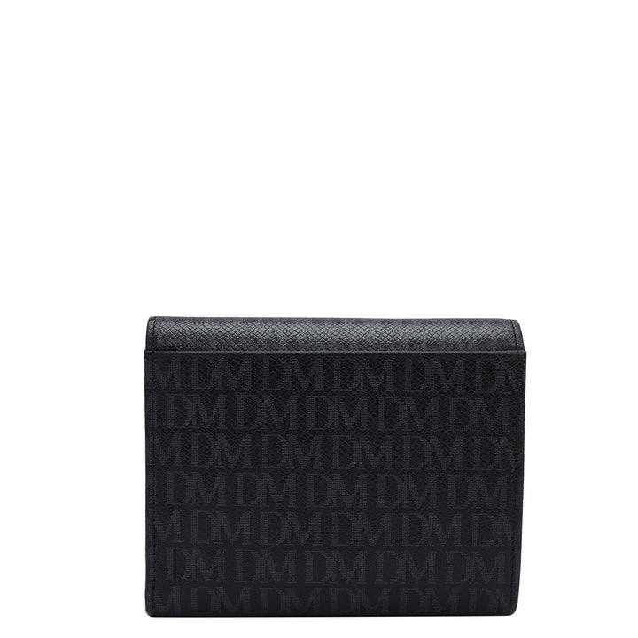 Monogram Leather Ladies Wallet - Black