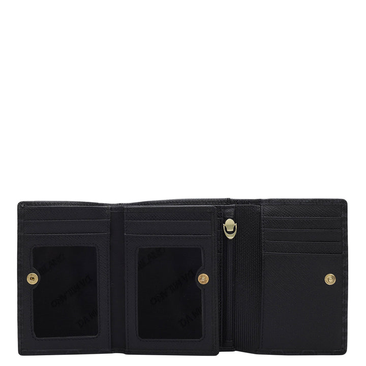 Monogram Leather Ladies Wallet - Black