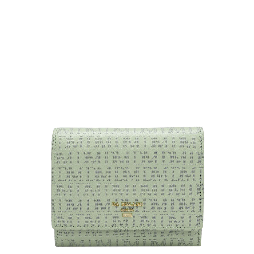 Monogram Leather Ladies Wallet - Mint