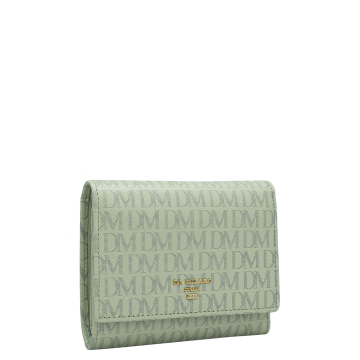 Monogram Leather Ladies Wallet - Mint