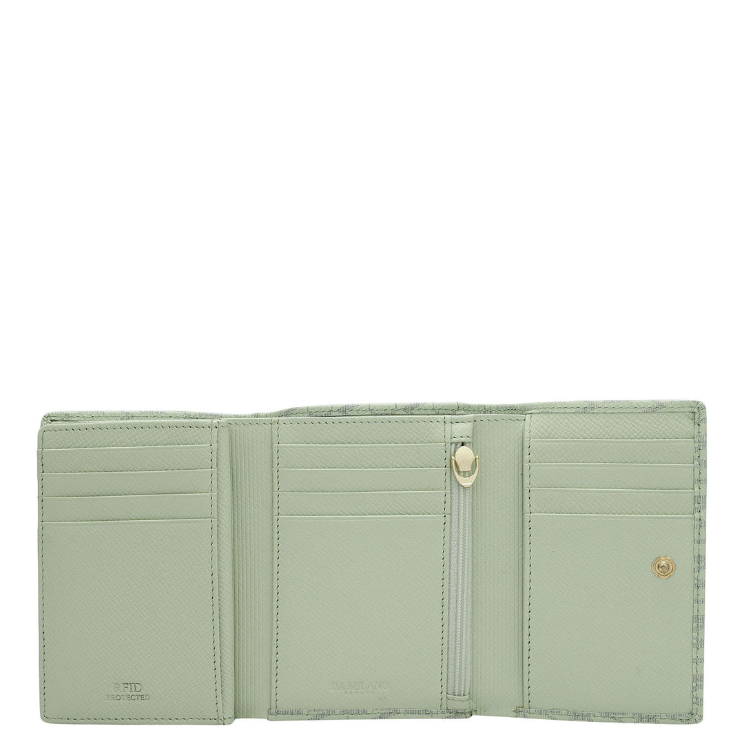 Monogram Leather Ladies Wallet - Mint