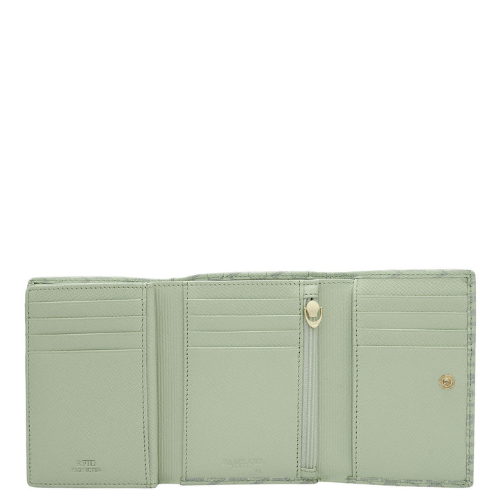 Monogram Leather Ladies Wallet - Mint