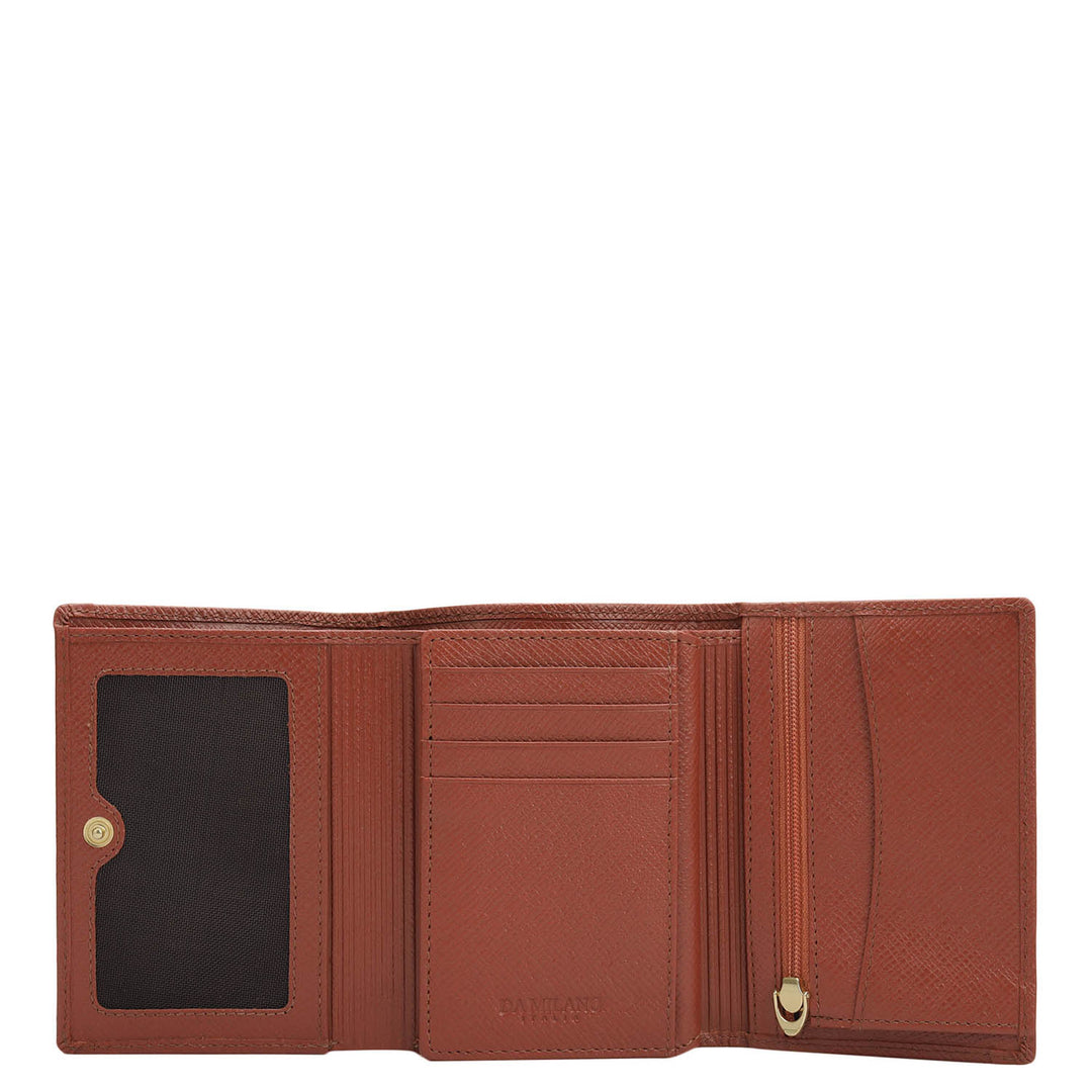 Croco Leather Ladies Wallet - Brick