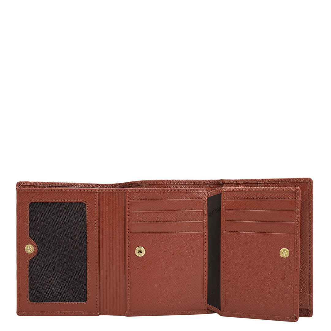 Croco Leather Ladies Wallet - Brick