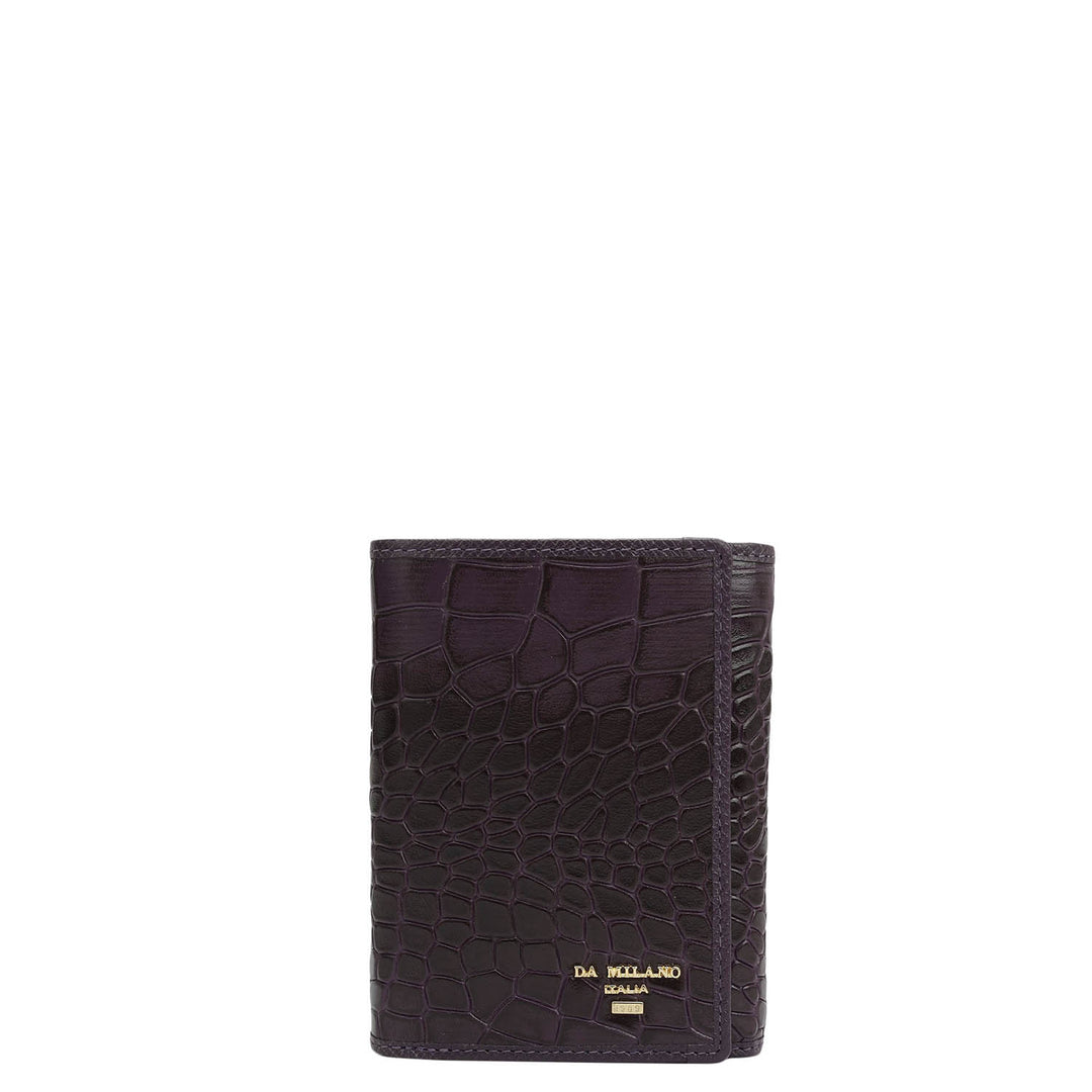 Croco Leather Ladies Wallet - Grapevine