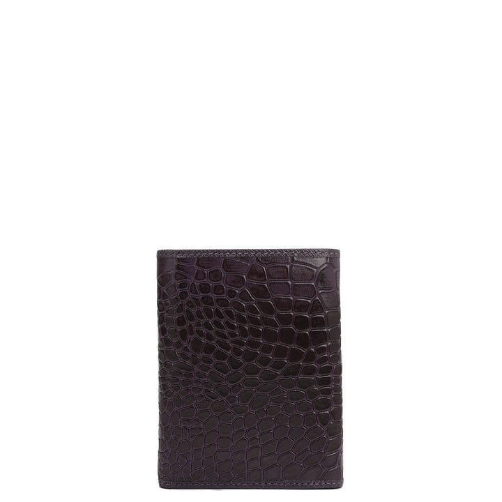 Croco Leather Ladies Wallet - Grapevine