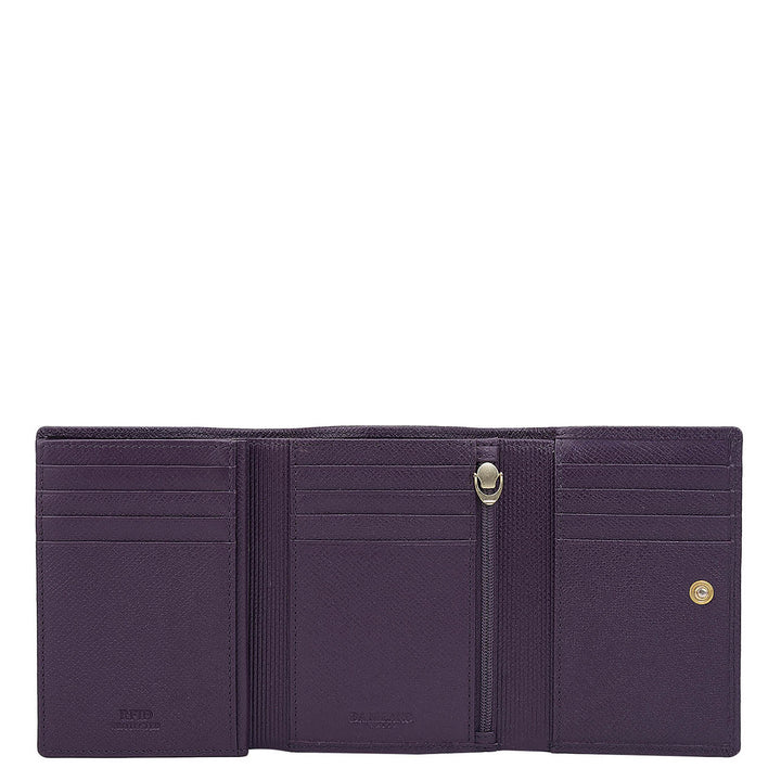 Croco Leather Ladies Wallet - Grapevine