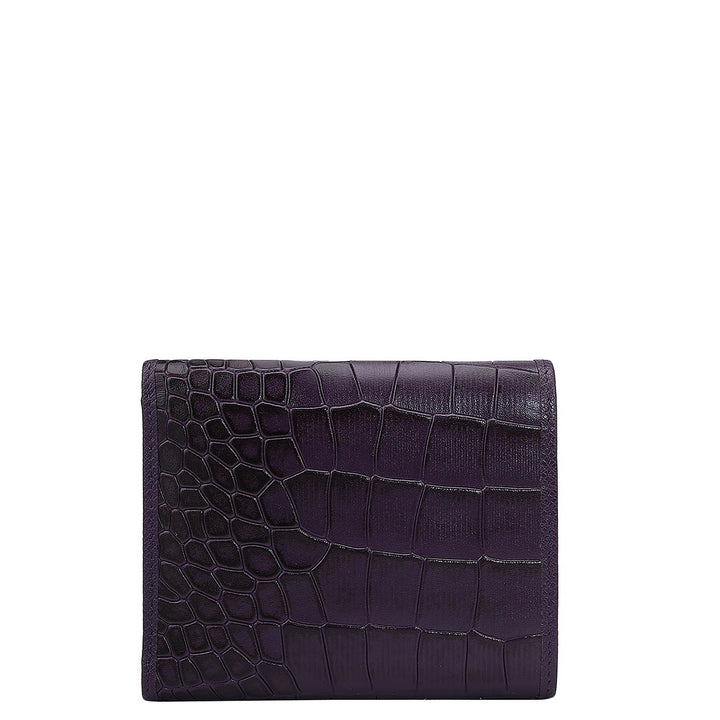 Croco Leather Ladies Wallet - Grapevine
