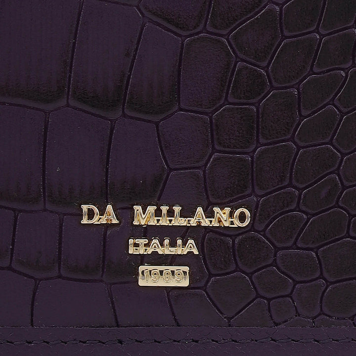 Croco Leather Ladies Wallet - Grapevine