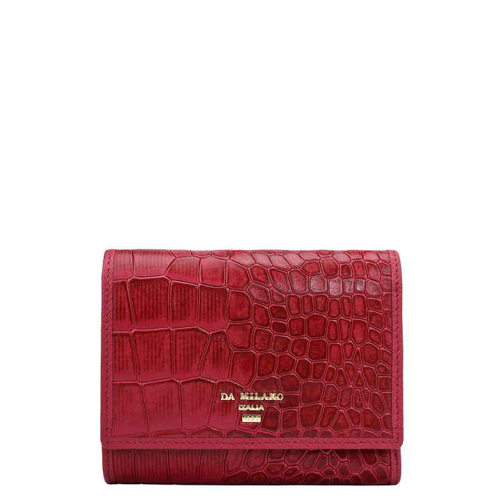 Croco Leather Ladies Wallet - Plumberry