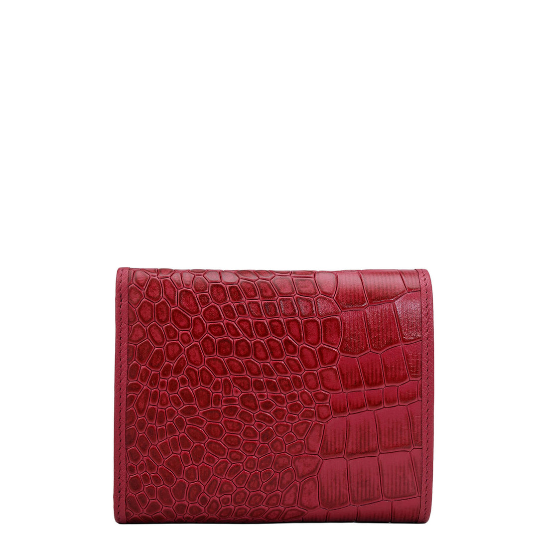 Croco Leather Ladies Wallet - Plumberry