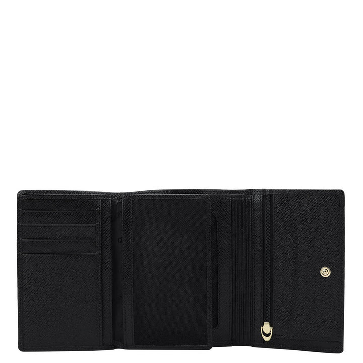 Franzy Leather Ladies Wallet - Black