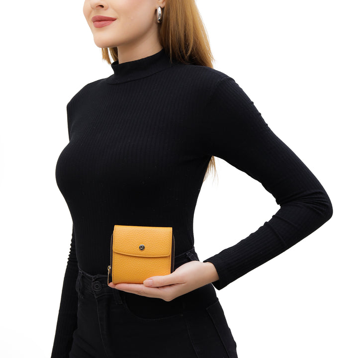 Wax Leather Ladies Wallet - Apricot Crush