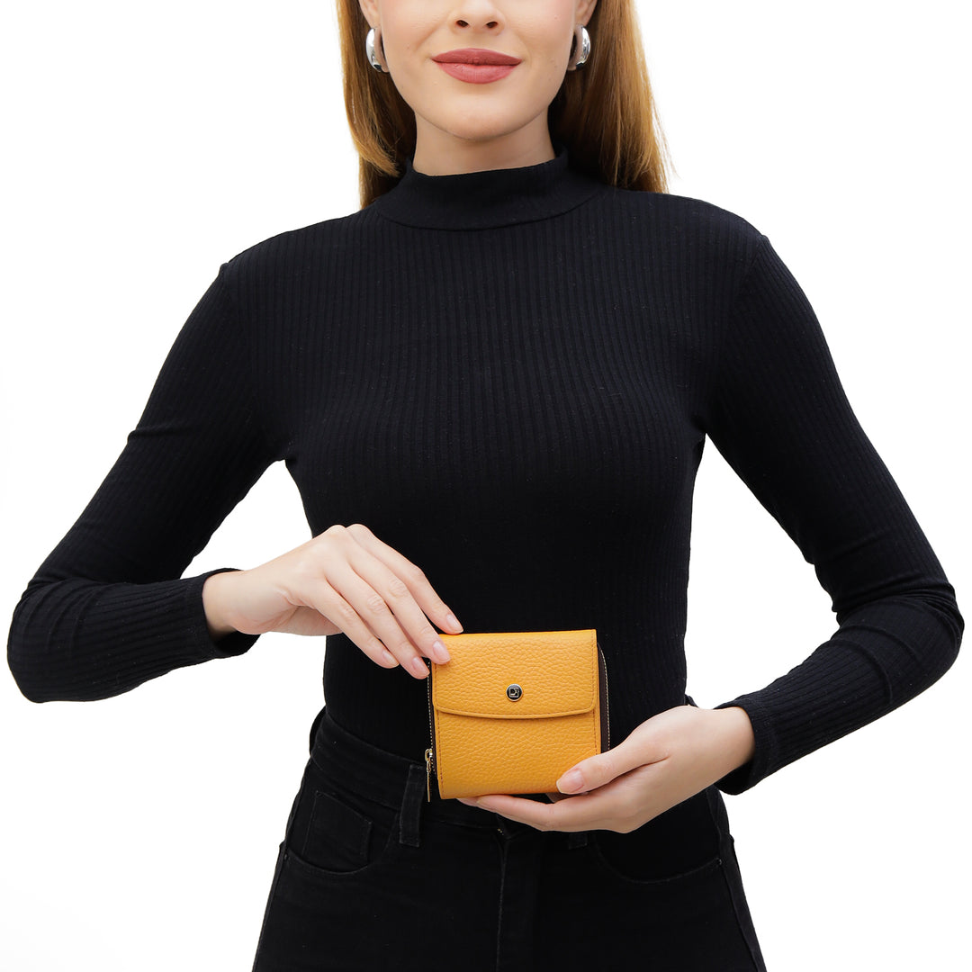 Wax Leather Ladies Wallet - Apricot Crush