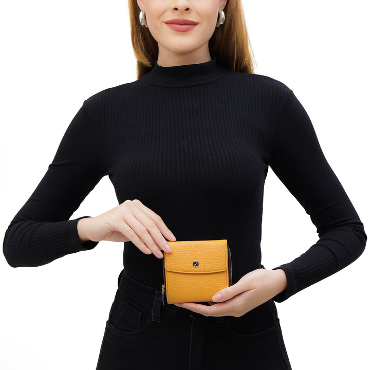 Wax Leather Ladies Wallet - Apricot Crush