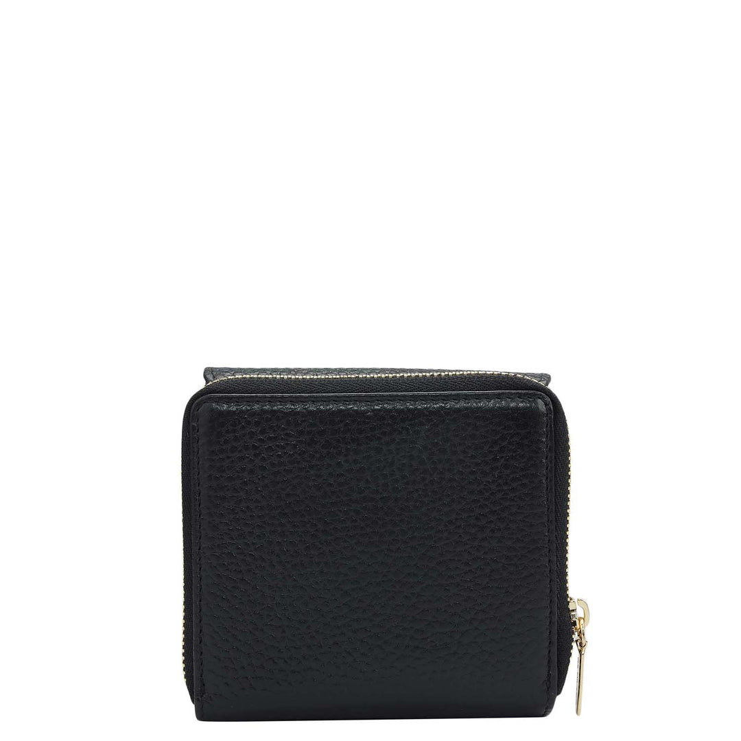 Wax Leather Ladies Wallet - Black