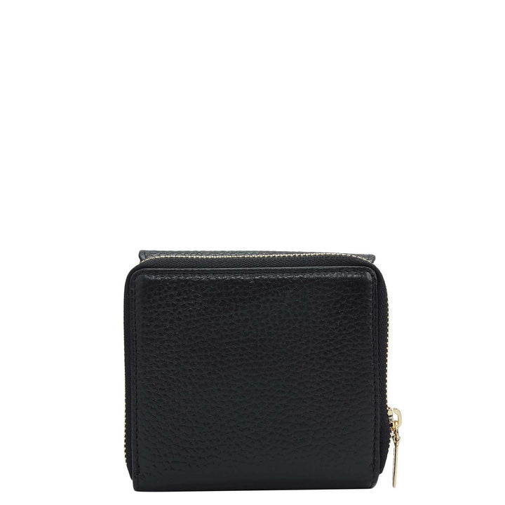 Wax Leather Ladies Wallet - Black
