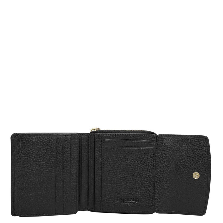 Wax Leather Ladies Wallet - Black