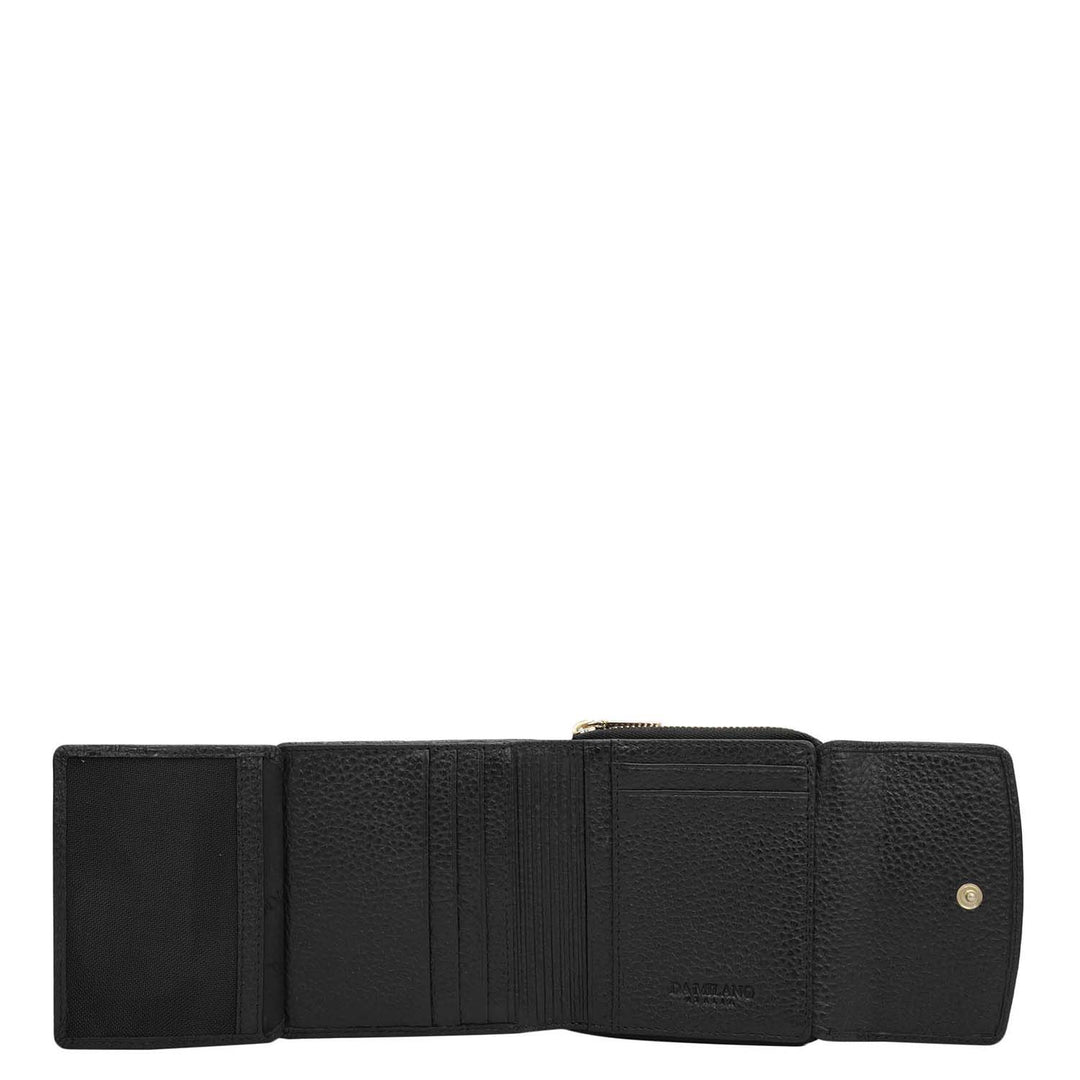 Wax Leather Ladies Wallet - Black