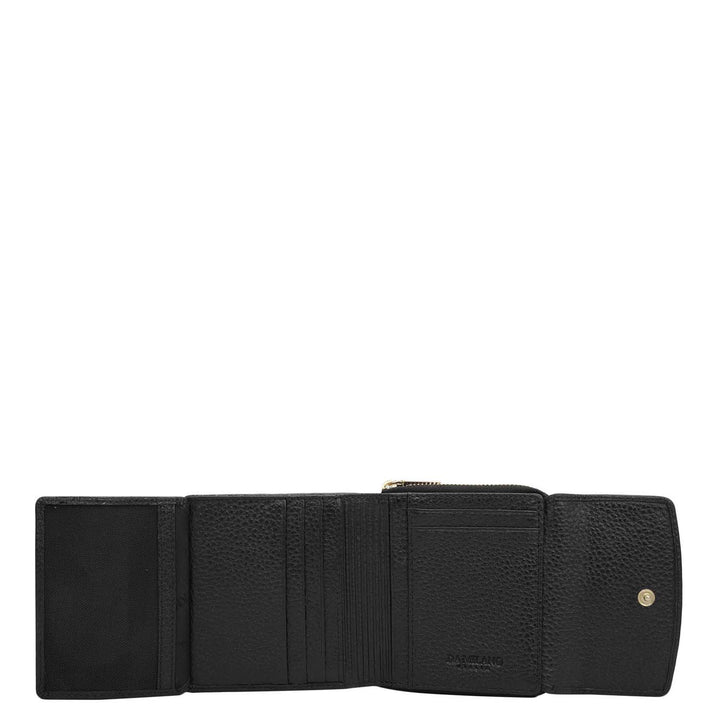 Wax Leather Ladies Wallet - Black