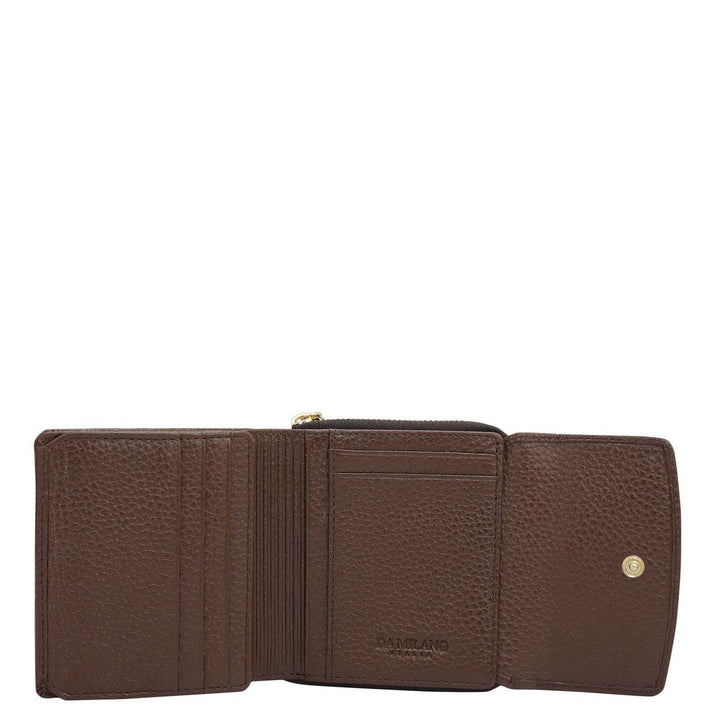 Wax Leather Ladies Wallet - Espresso
