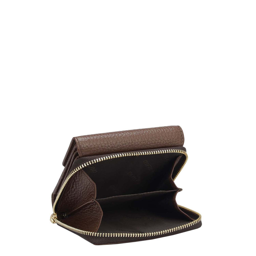Wax Leather Ladies Wallet - Espresso