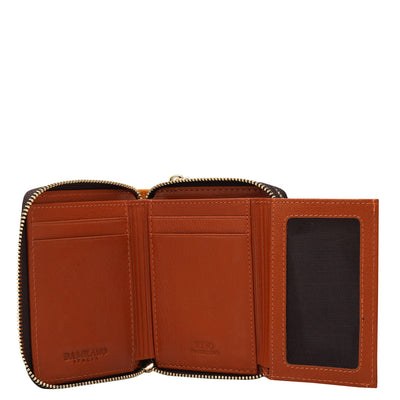 Ostrich Leather Ladies Wallet - Orange