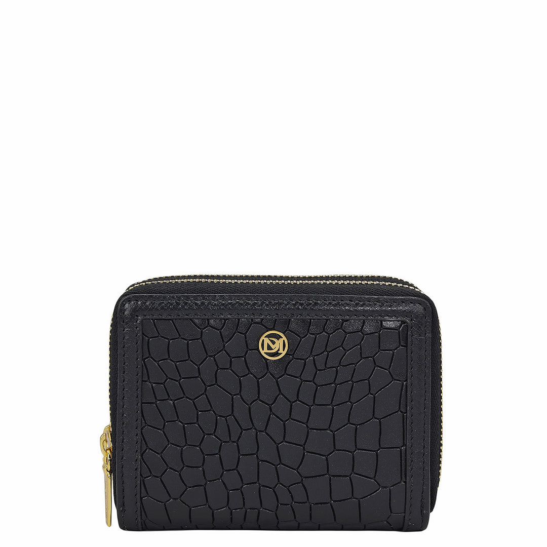 Croco Leather Ladies Wallet - Black