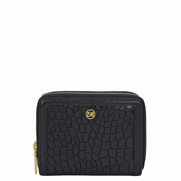 Croco Leather Ladies Wallet - Black