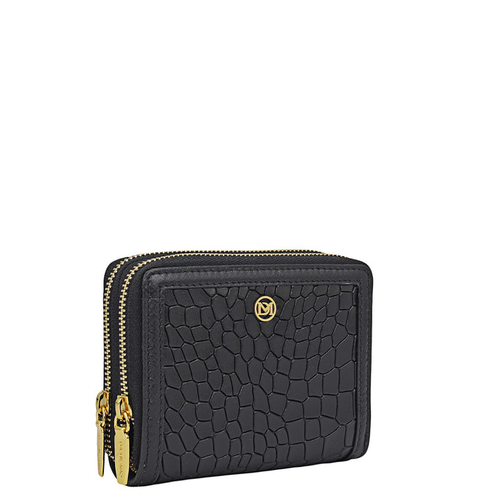 Croco Leather Ladies Wallet - Black
