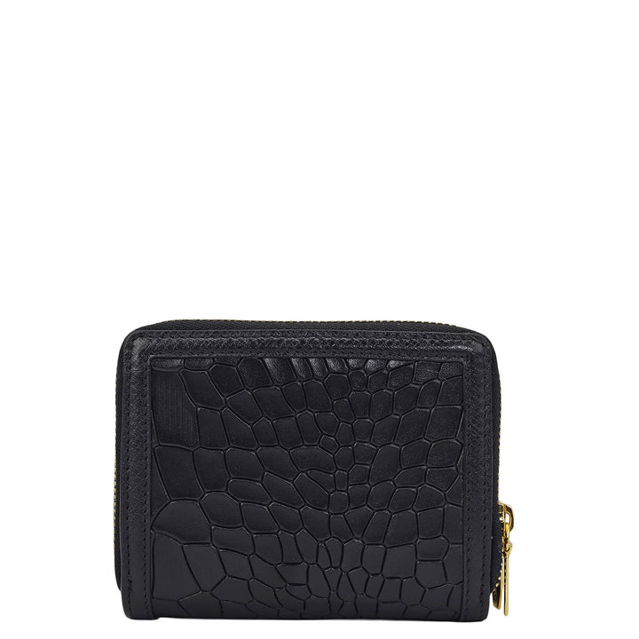Croco Leather Ladies Wallet - Black