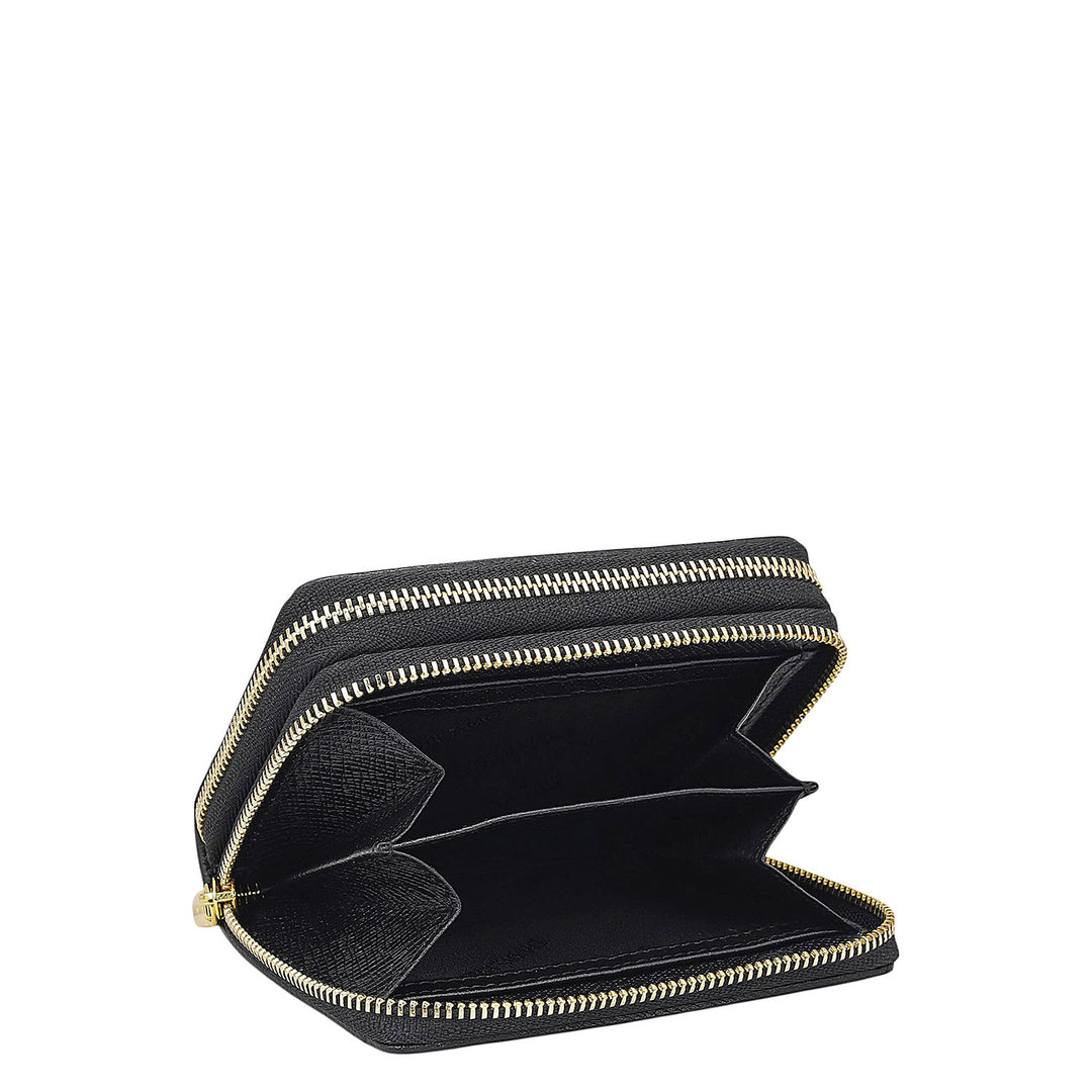 Croco Leather Ladies Wallet - Black