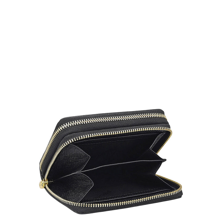 Croco Leather Ladies Wallet - Black