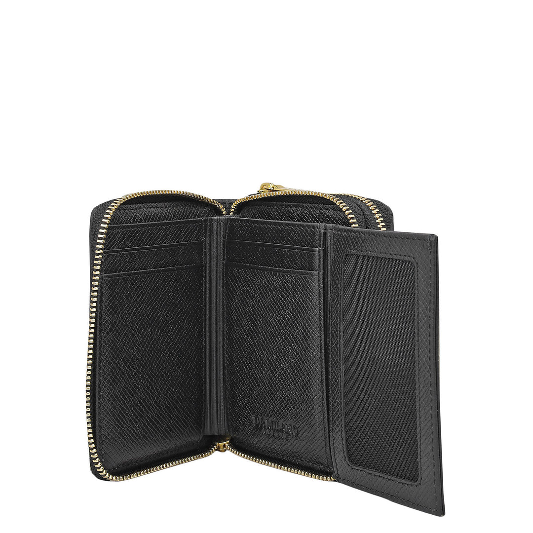 Croco Leather Ladies Wallet - Black