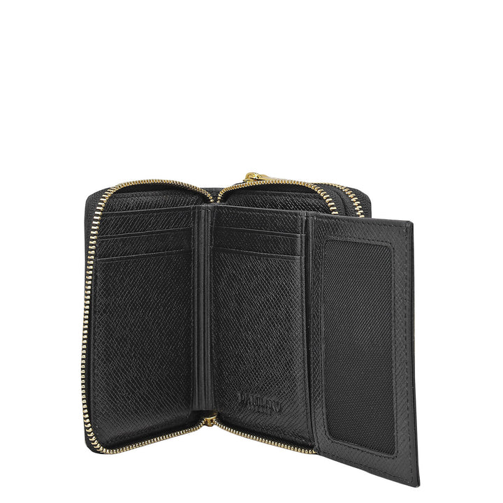 Croco Leather Ladies Wallet - Black