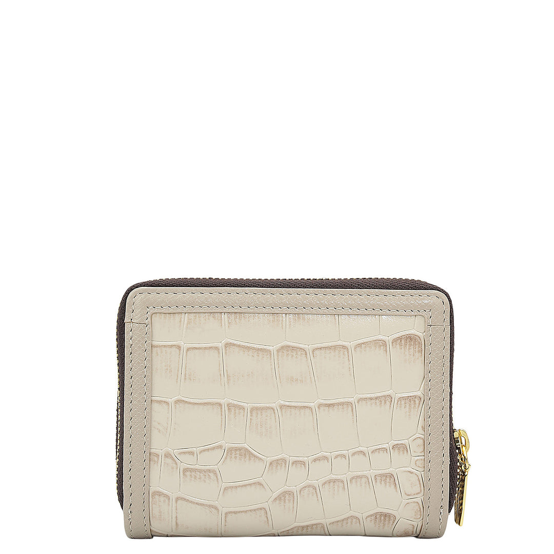 Croco Leather Ladies Wallet - Frost