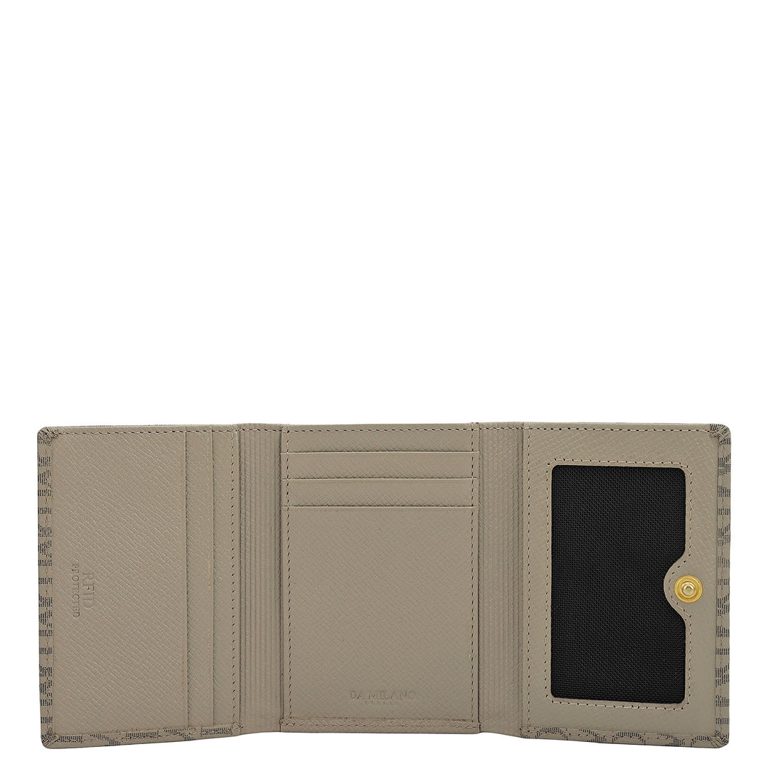 Monogram Leather Ladies Wallet - Chalk
